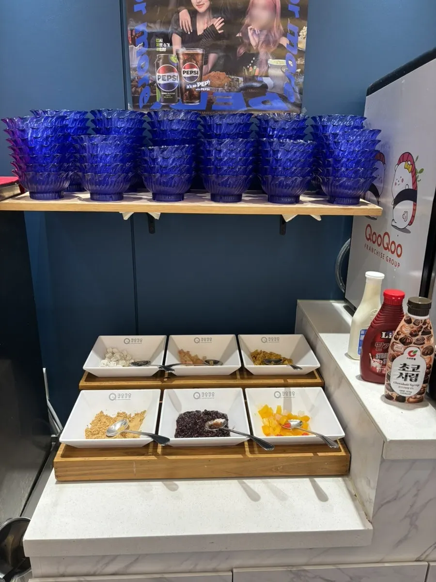 Dessert corner with a chocolate fountain
