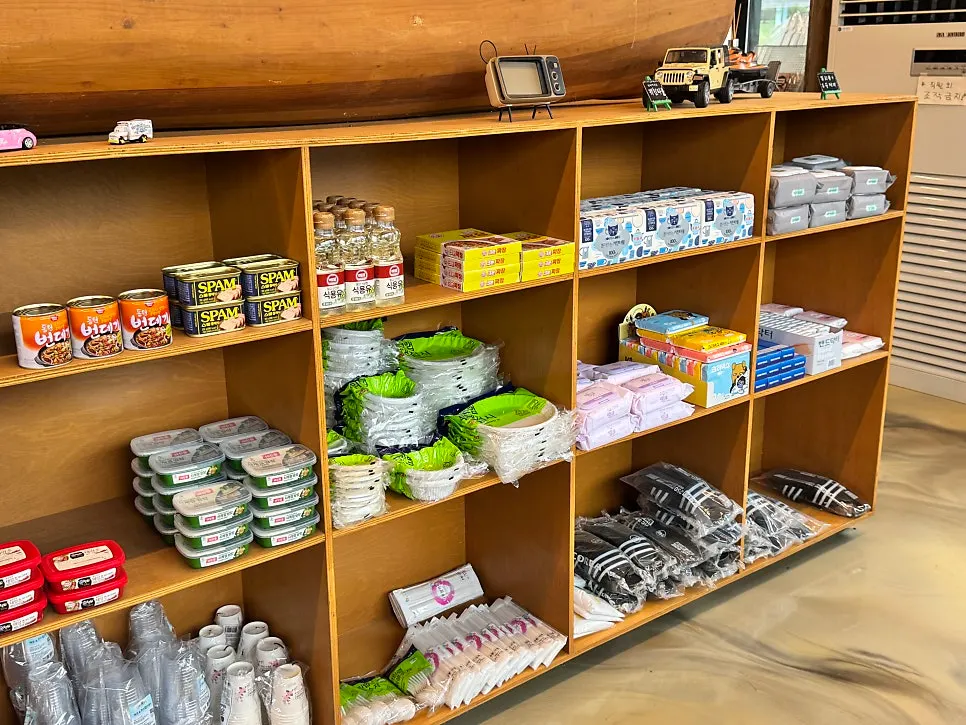 Inside the 24-hour campground convenience store