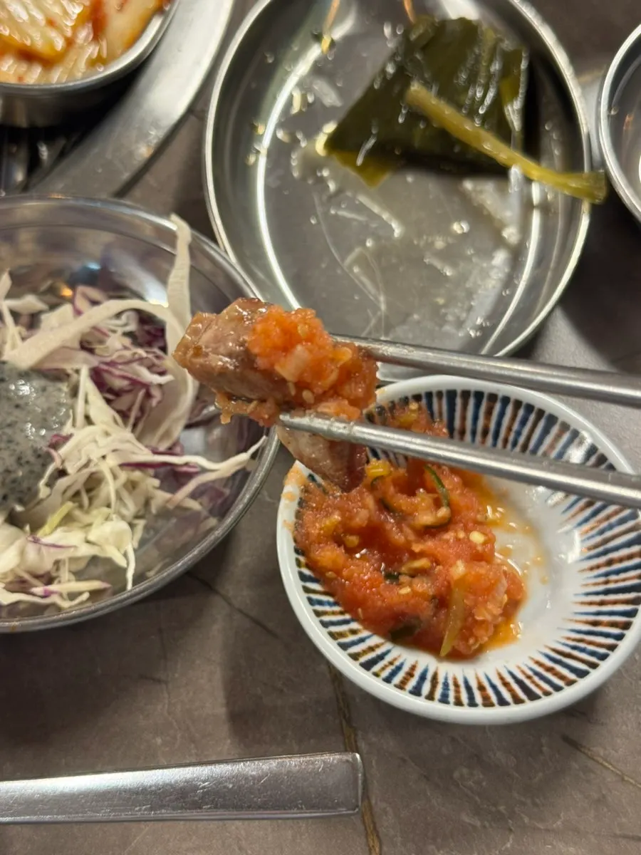 Gabrisal and pork neck accompaniments