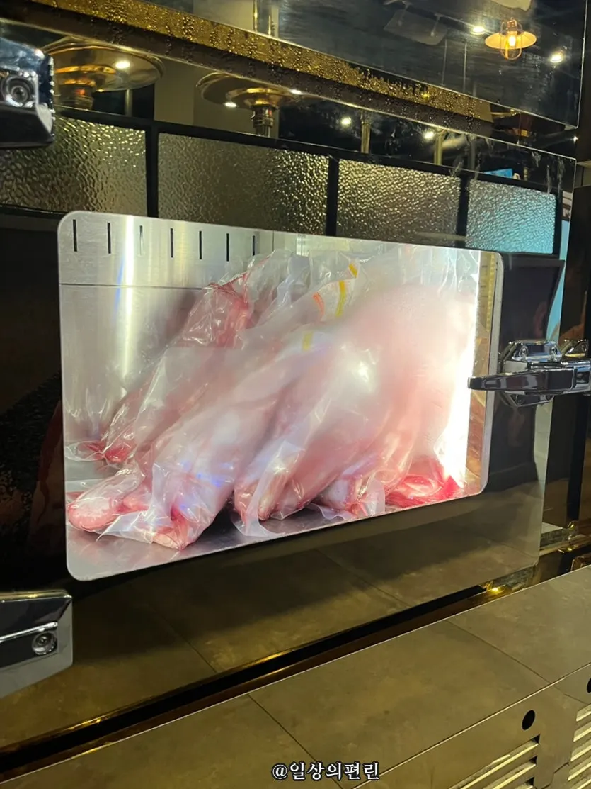 한마음정육식당 숙성고 내부 모습