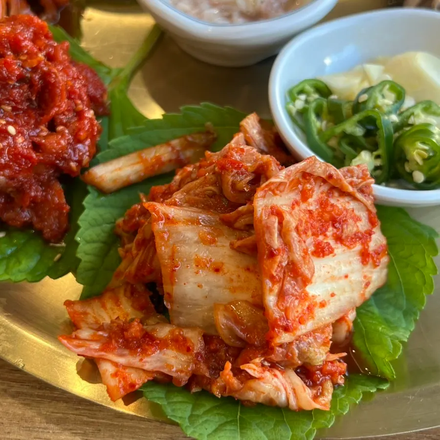 Thickly sliced bossam pork