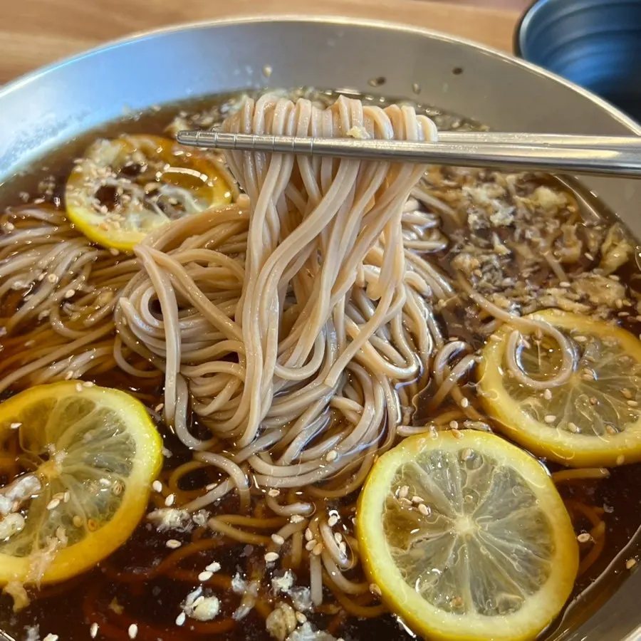 Refreshing lemon soba broth