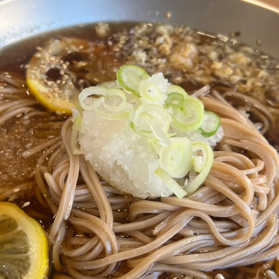 Lemon soba noodles and broth