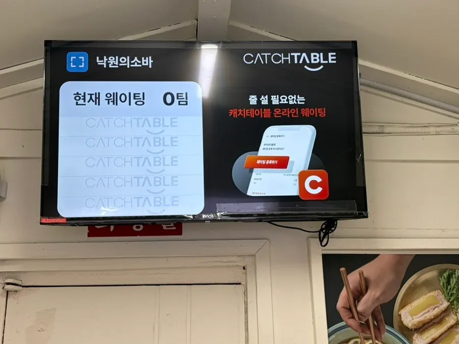 Waiting screen on the 1st floor of Nagwon-ui Soba