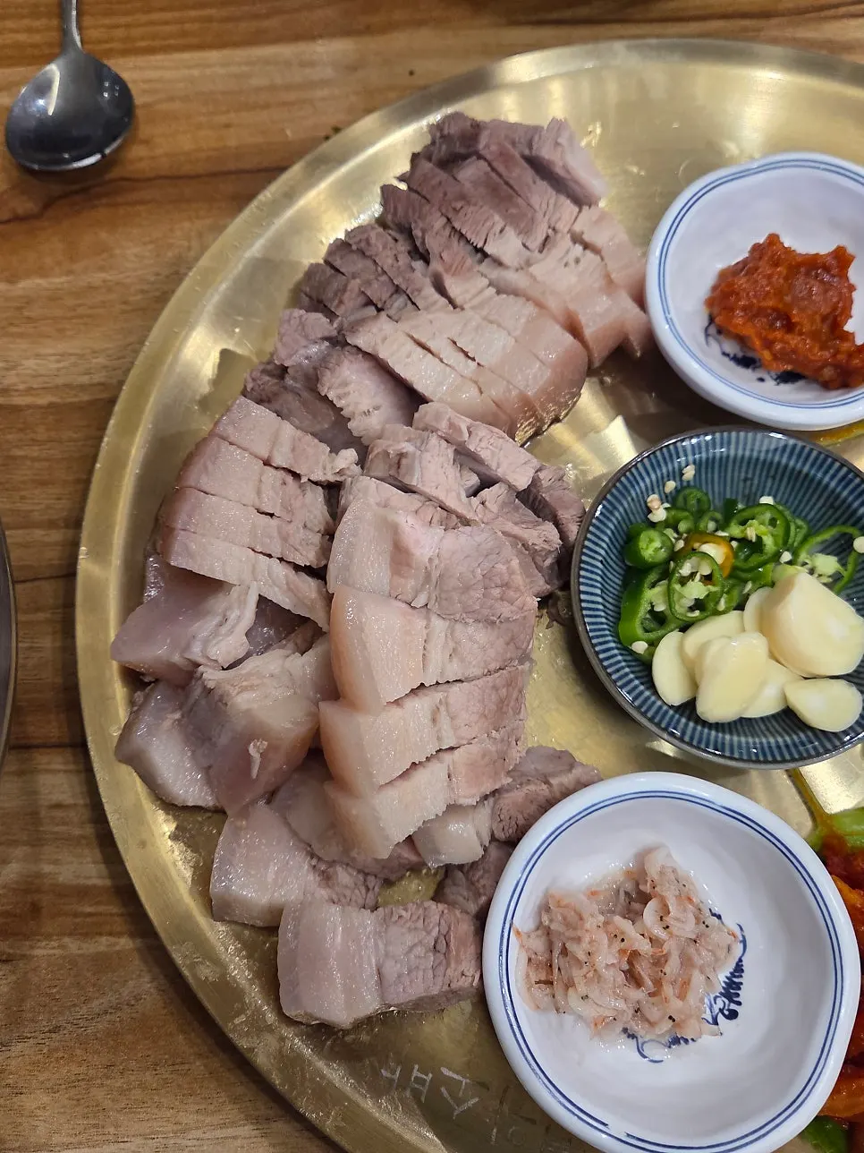 A generously piled plate of small bossam
