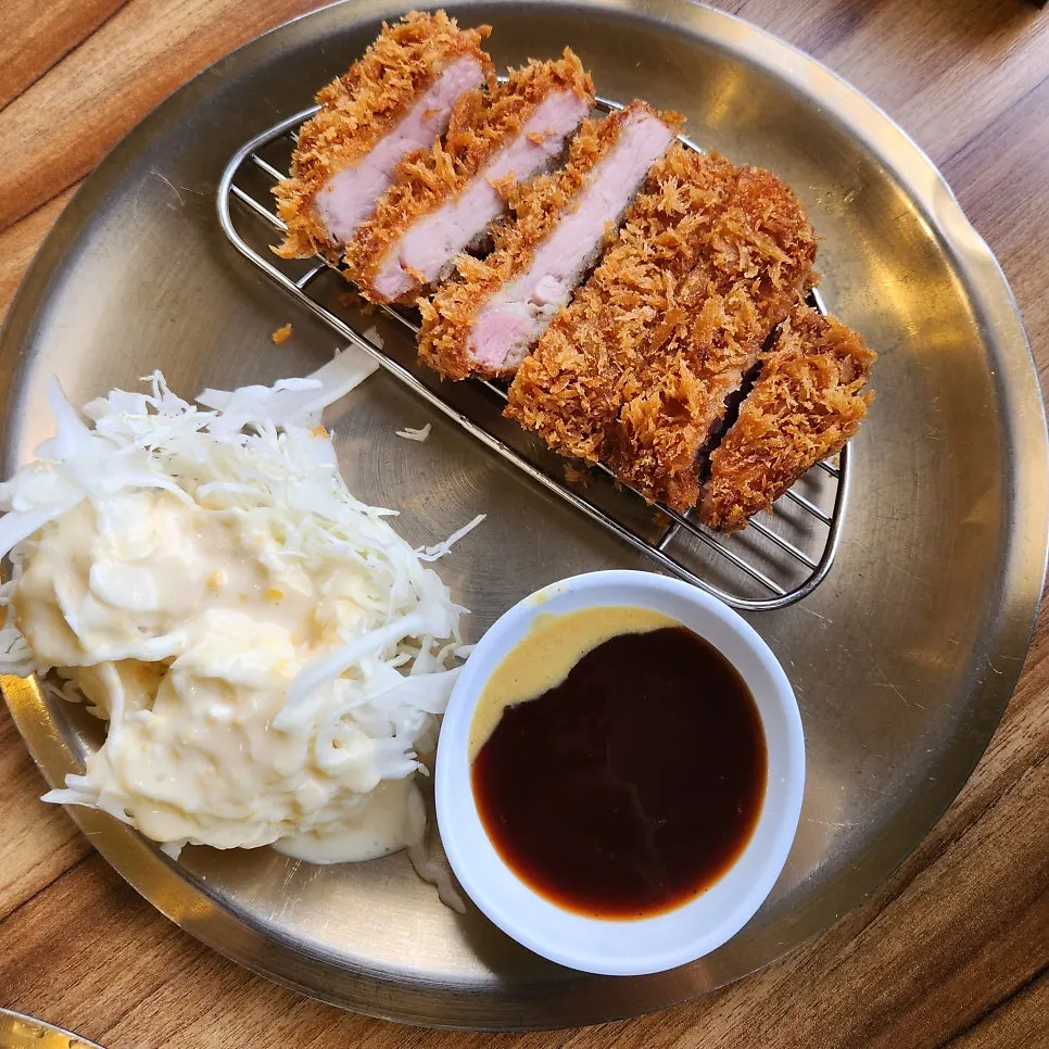 Close-up of katsu showing its vivid pink cross-section
