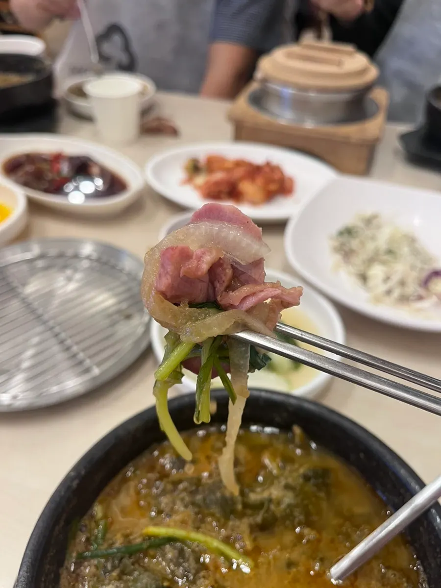 Duck bulgogi soaked in seasoning