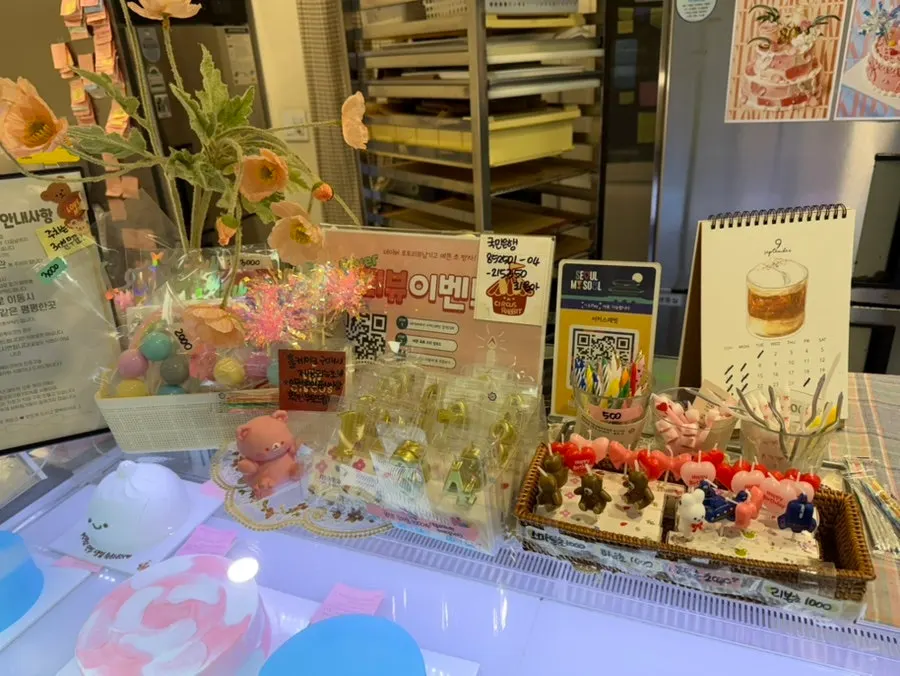 Variety of candles on display at Circus Rabbit