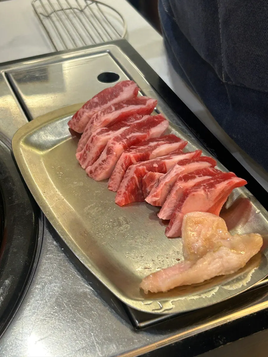 Galbi grilled by the staff