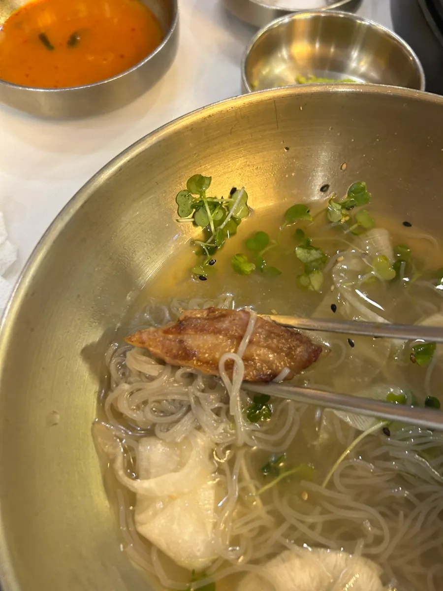 Naengmyeon paired with galbi