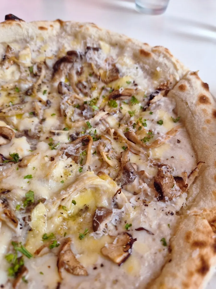 Quattro Fungi Pizza served with mushroom toppings