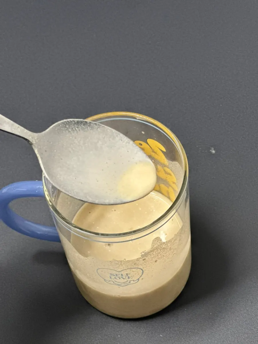 Black bean shake made with allulose and ice