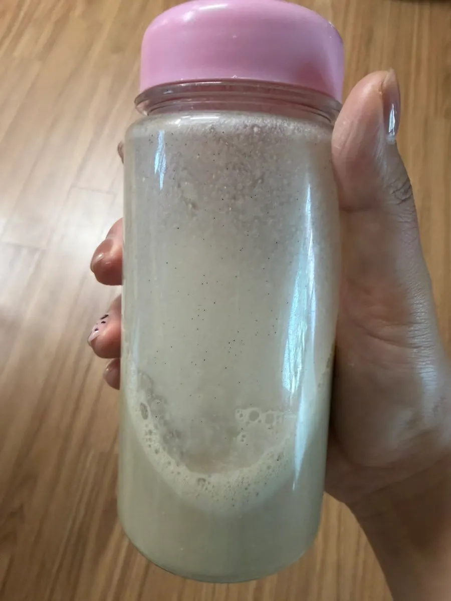 A cup of vegan protein made simply by shaking
