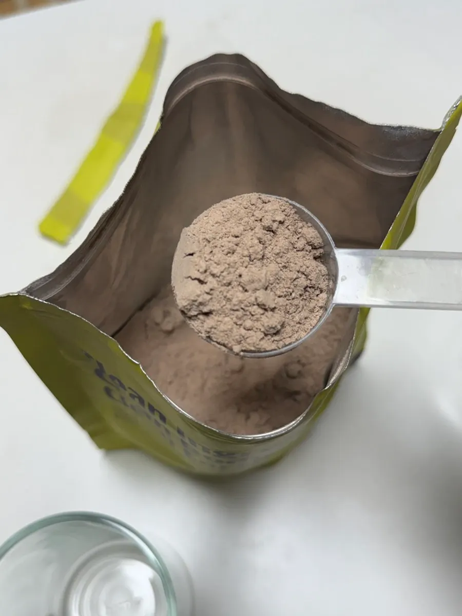Plant protein powder made with pea and rice protein
