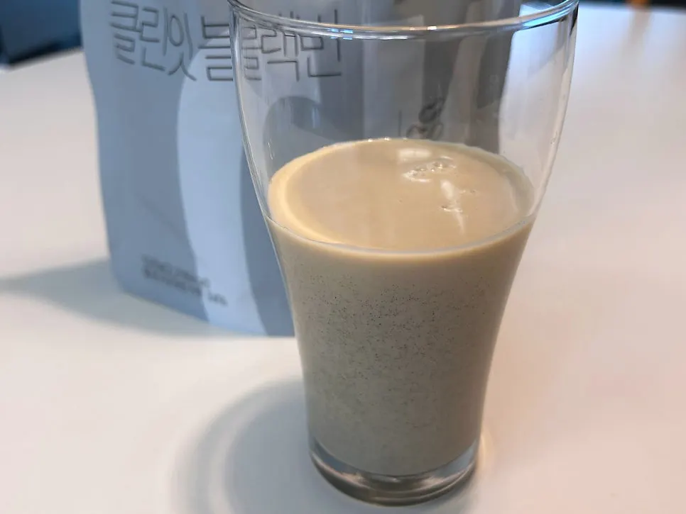 A cup of Cleanit Black Bean enjoyed as a breakfast substitute