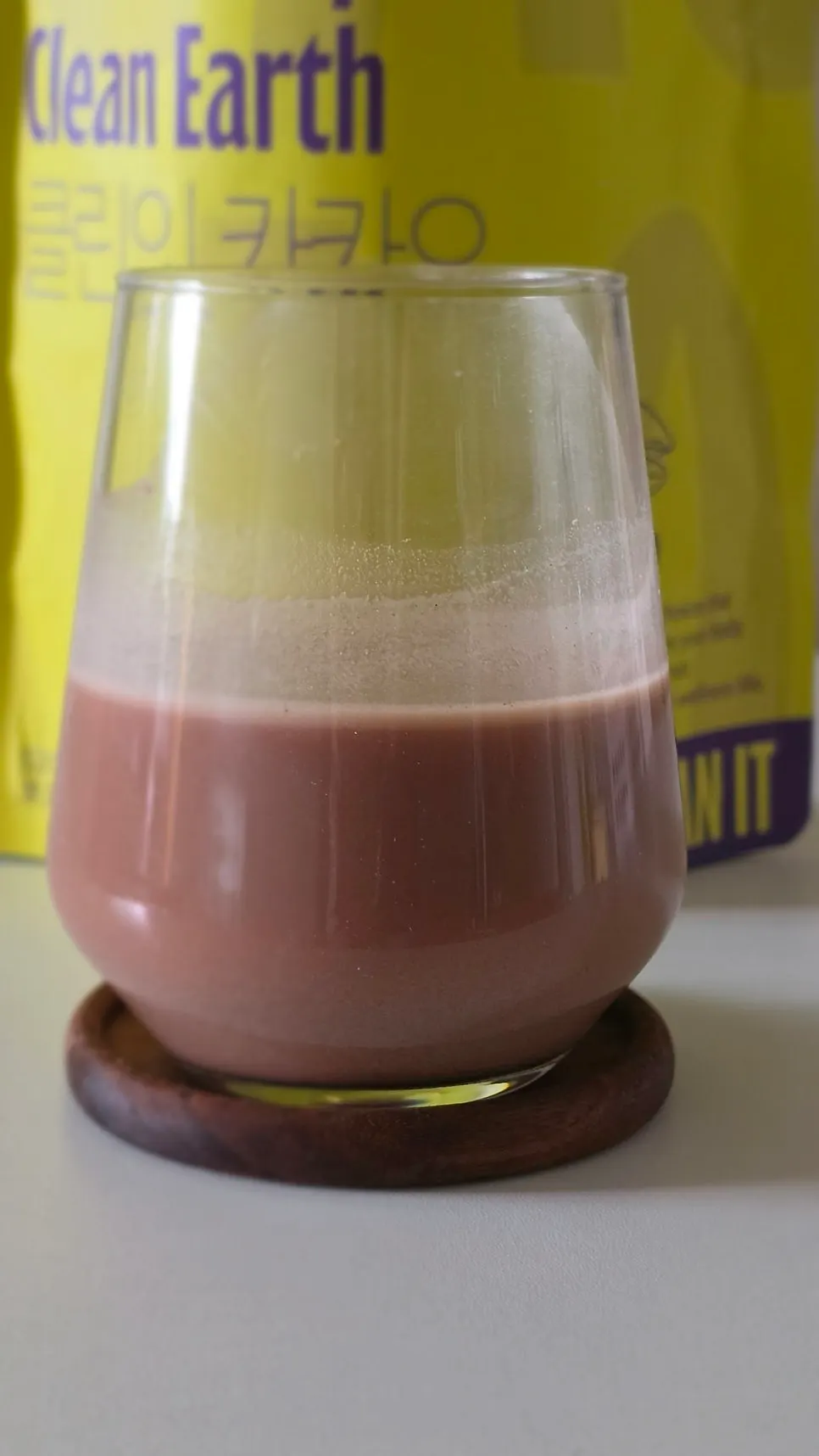 Cacao protein mixed thin in cold water
