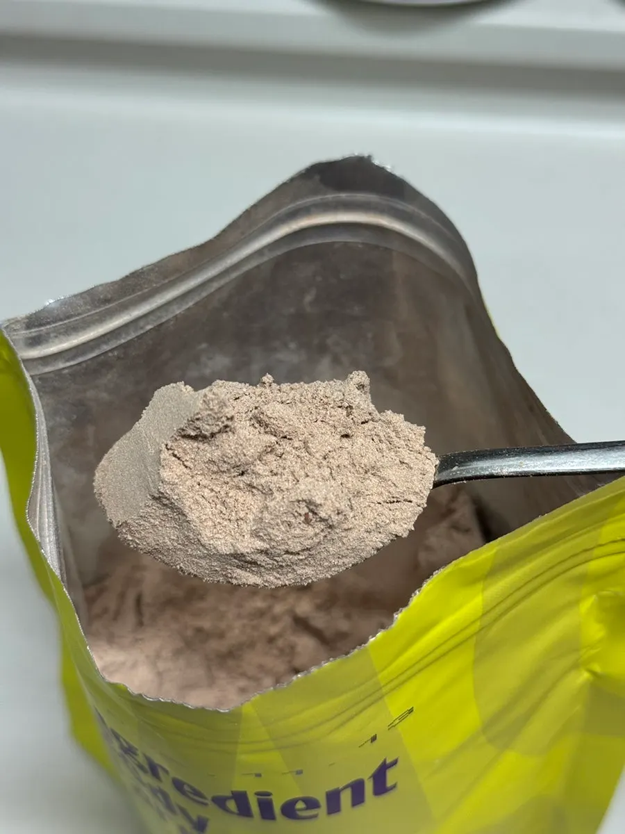 Drinking a plant-based protein shake
