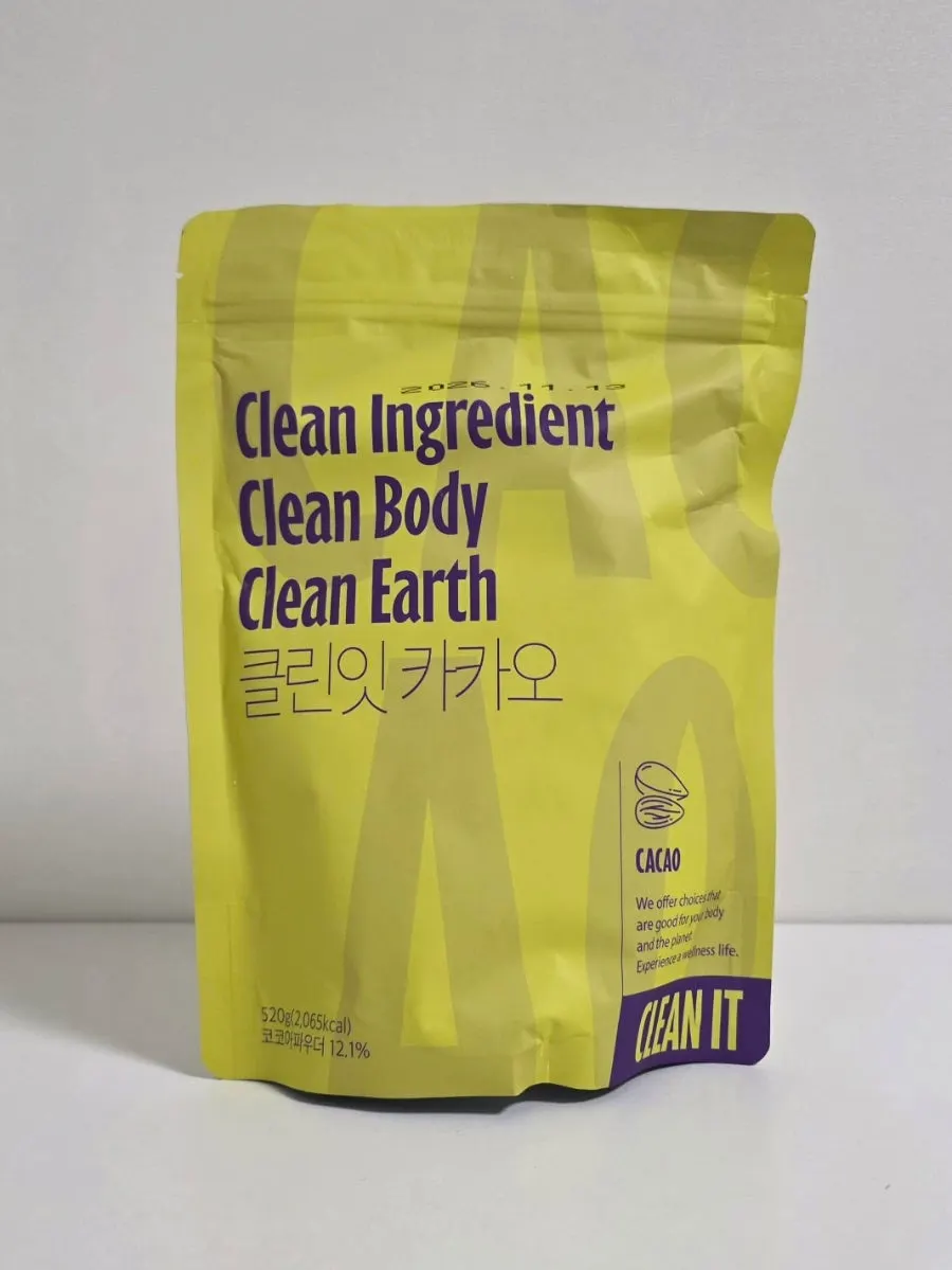 Cleanit Protein Cacao zipper pouch package