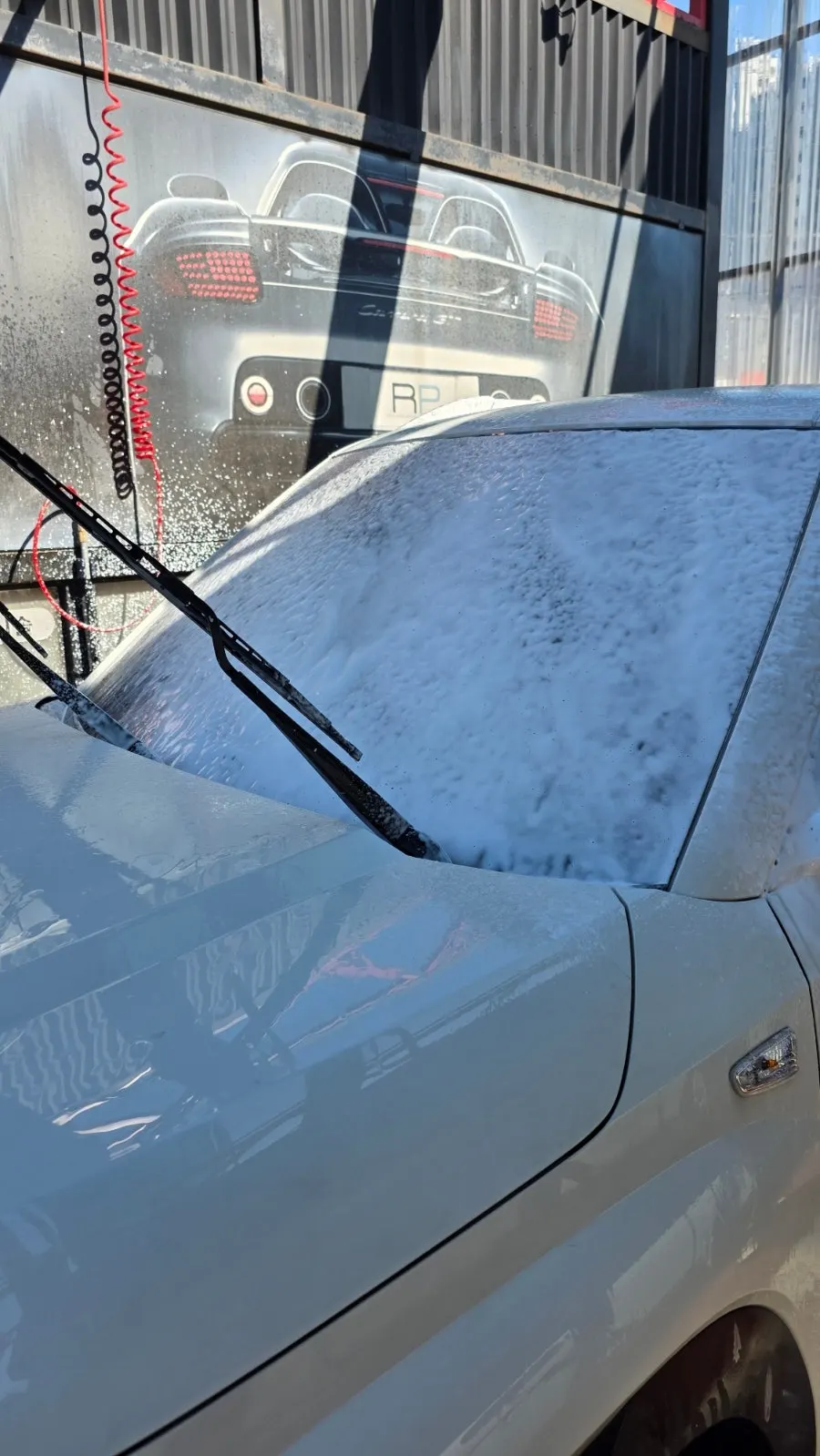 Car washing process before using AutoGrooming Oil Film Remover