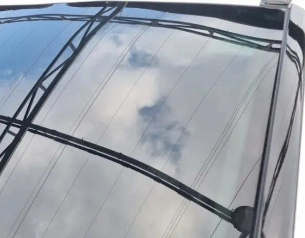Windshield after completing the full treatment with Clean View oil-film remover