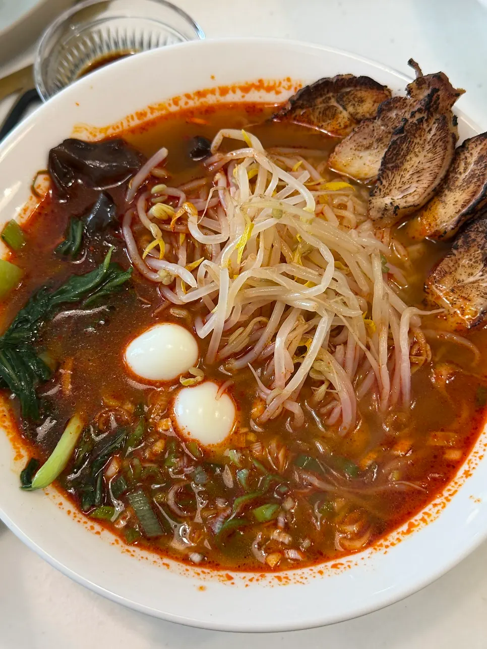 Noodles and broth from Cocker Noodle Two's ramyeon