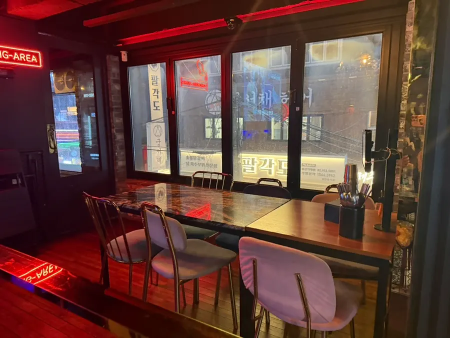 Indoor smoking room set up inside the restaurant