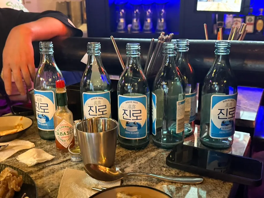 A table after enjoying drinks and food