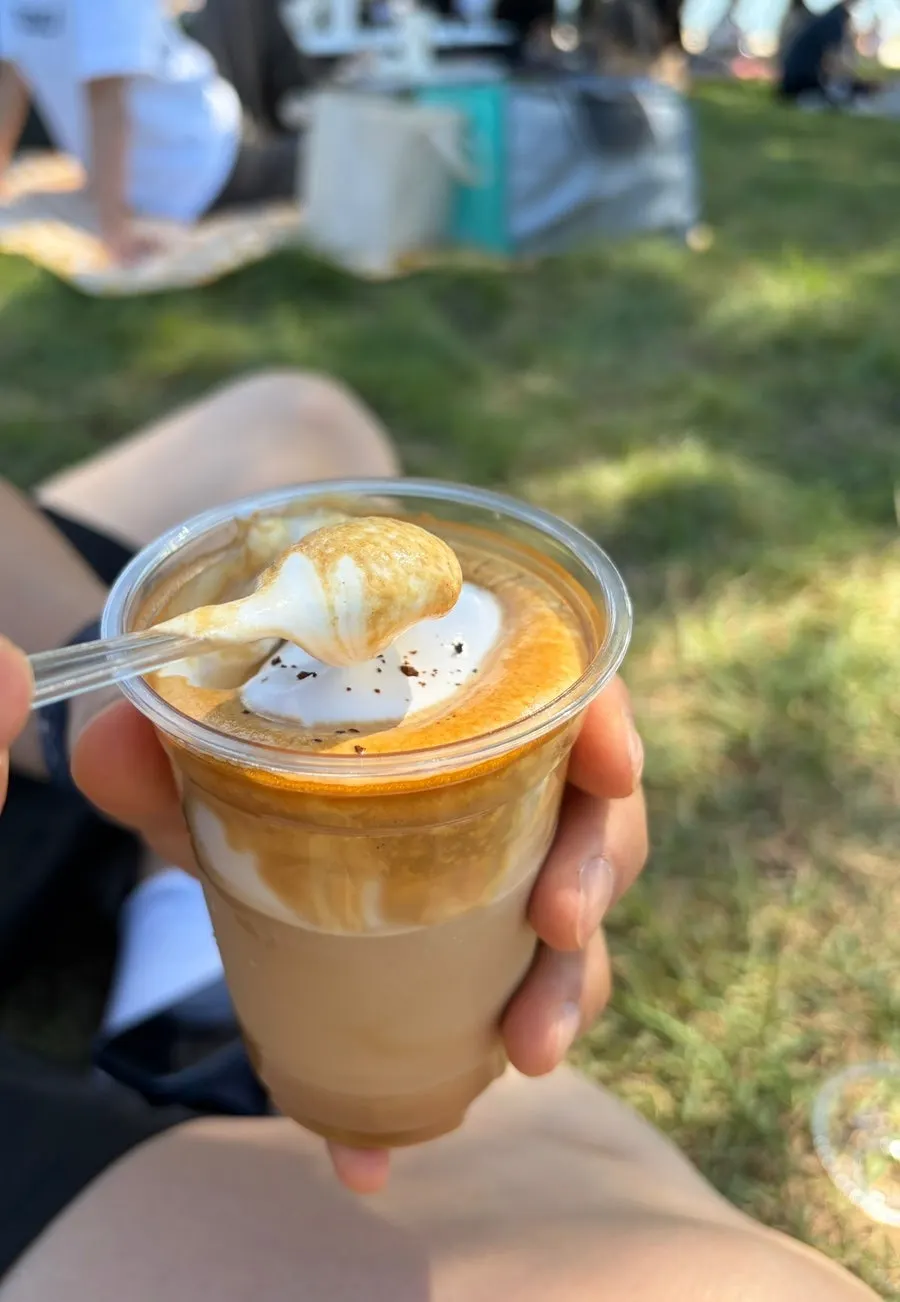 Decaf einspänner topped with bouncy cream
