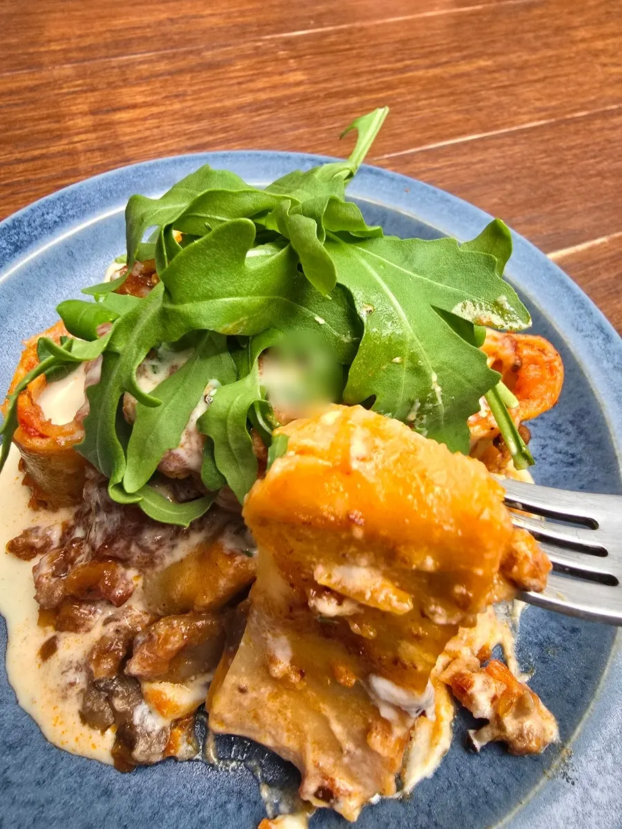 Cross-section of the layered fresh lasagna