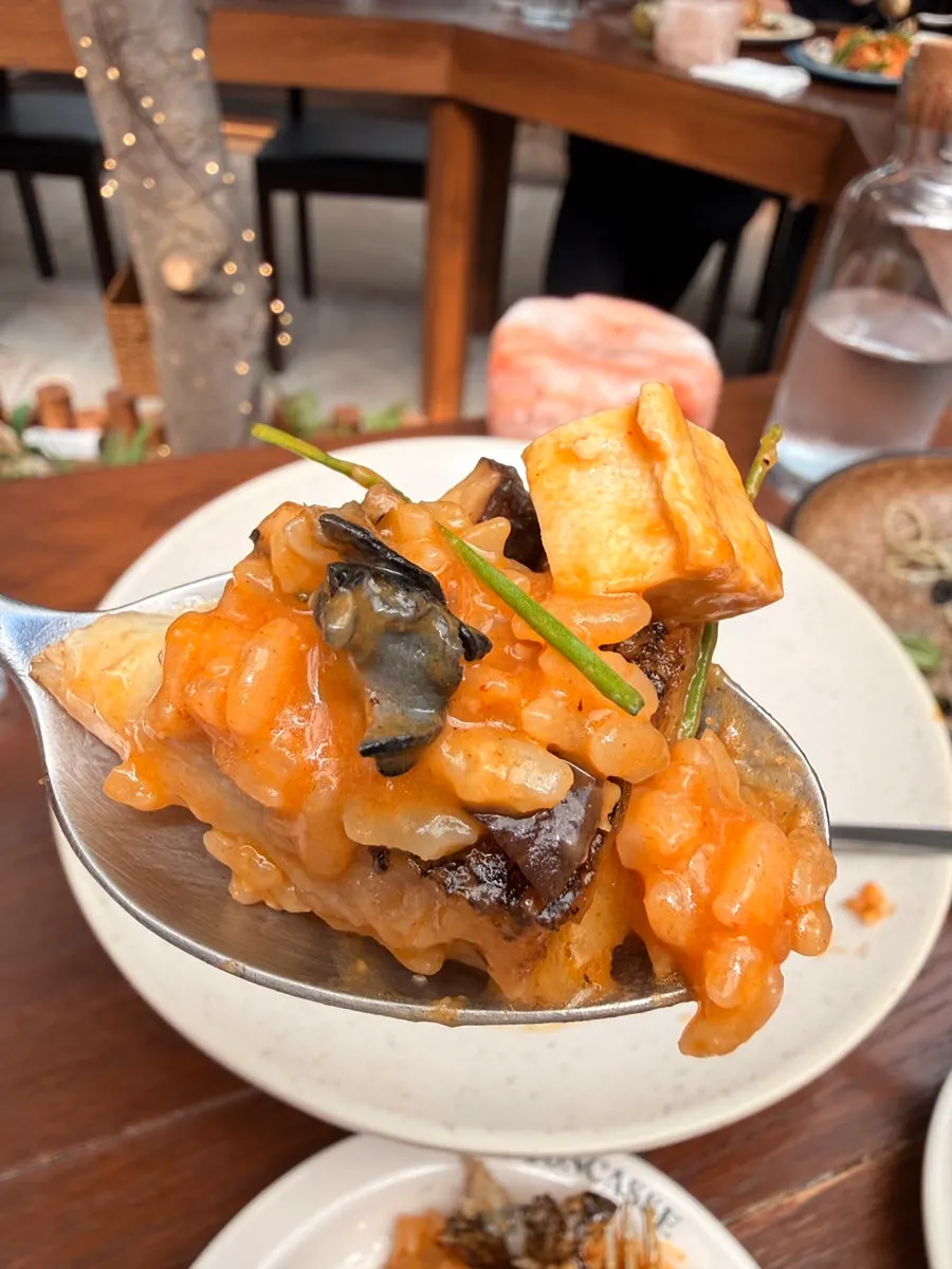 Close-up of seared flounder steak