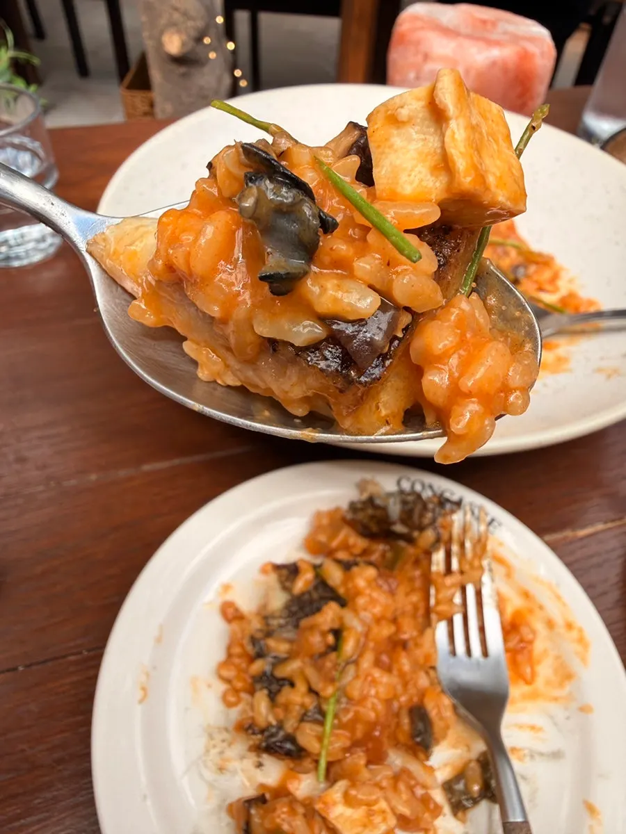 Plate of doenjang-based risotto