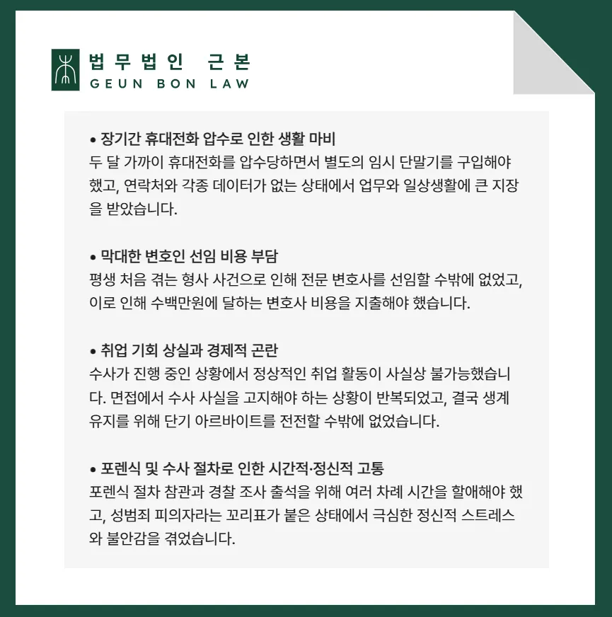 허위 고소로 무고 피해자가 입은 피해 정리