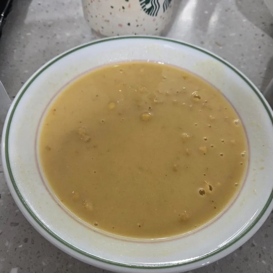 Corn soy cream soup mixed with water