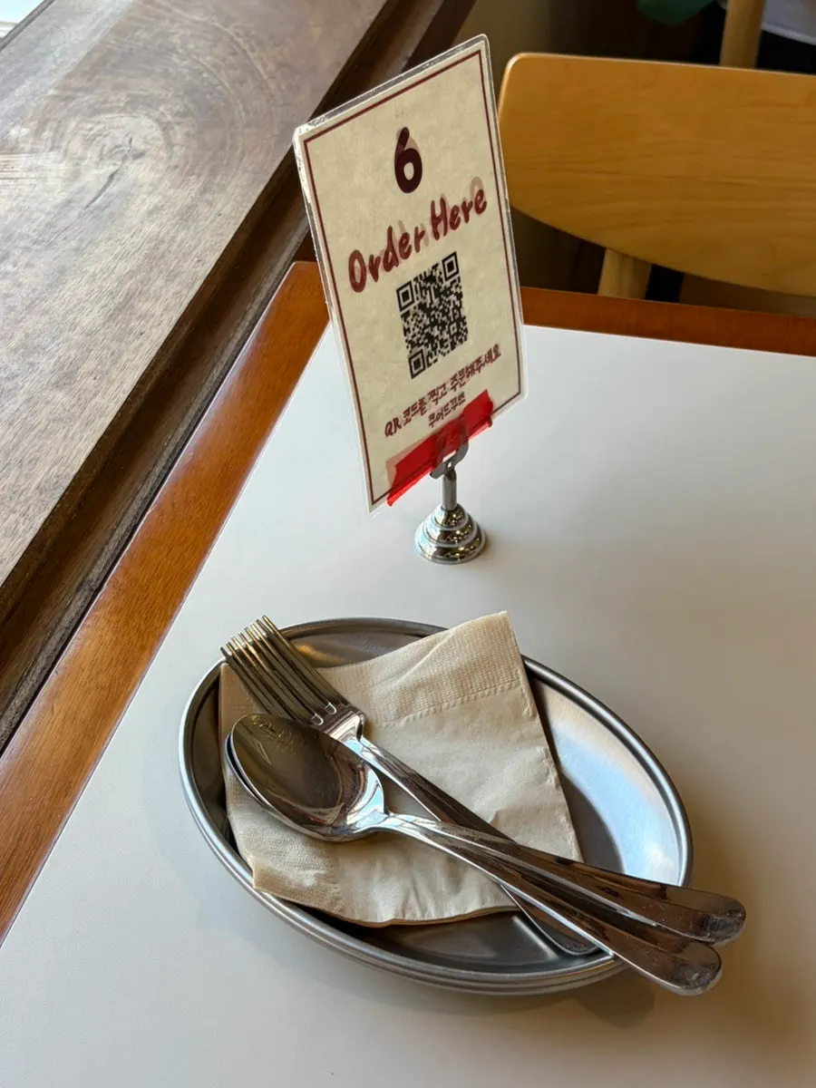 QR code ordering sign on the table