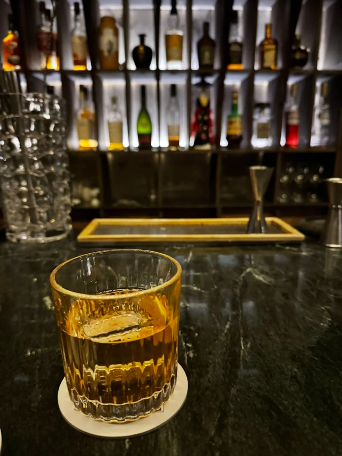 Signature shot of a Cove Bar cocktail