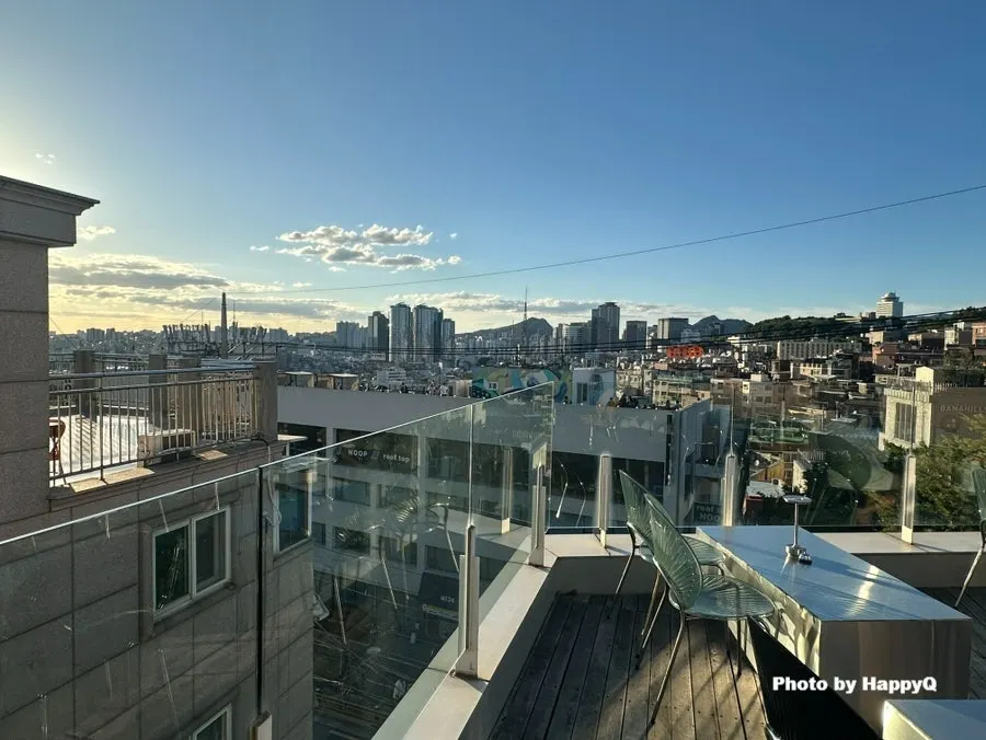 從頂樓看見的南山塔市景