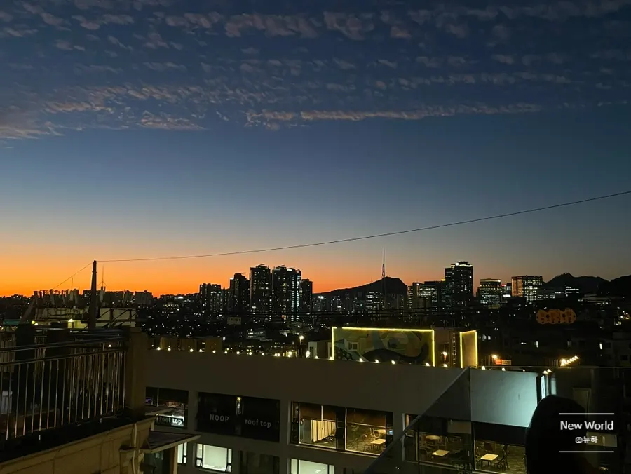 View over Haebangchon from Cove Bar's rooftop