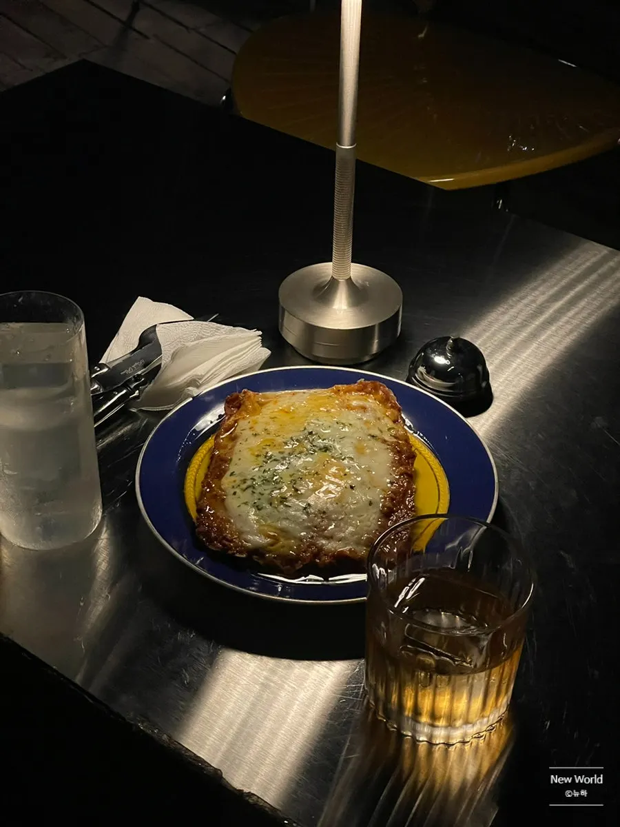 Close-up of cheese-topped lasagna