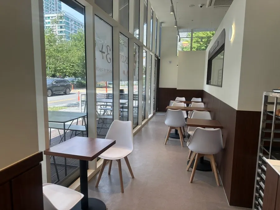 Table for enjoying salt bread and coffee