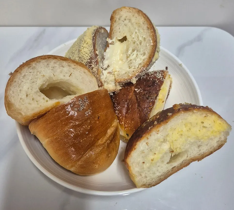 Cross-section of the cream-filled castella salt bread