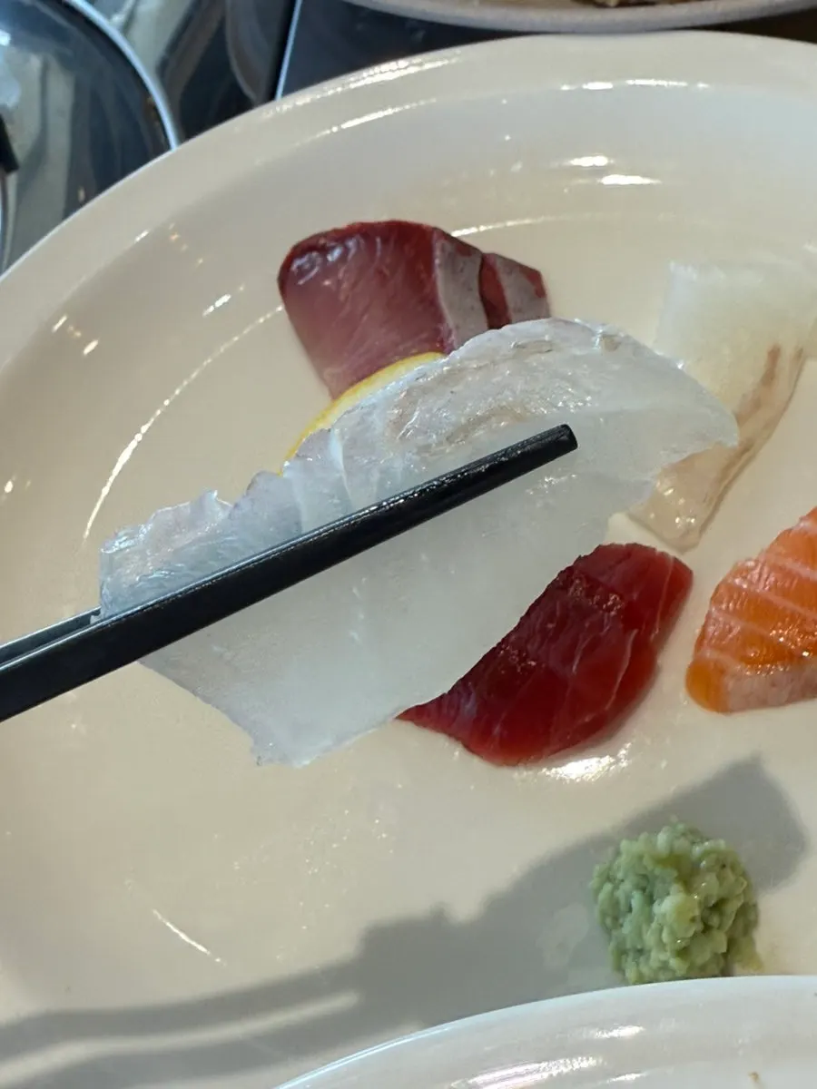 Assorted sashimi plate with salmon, flounder and more