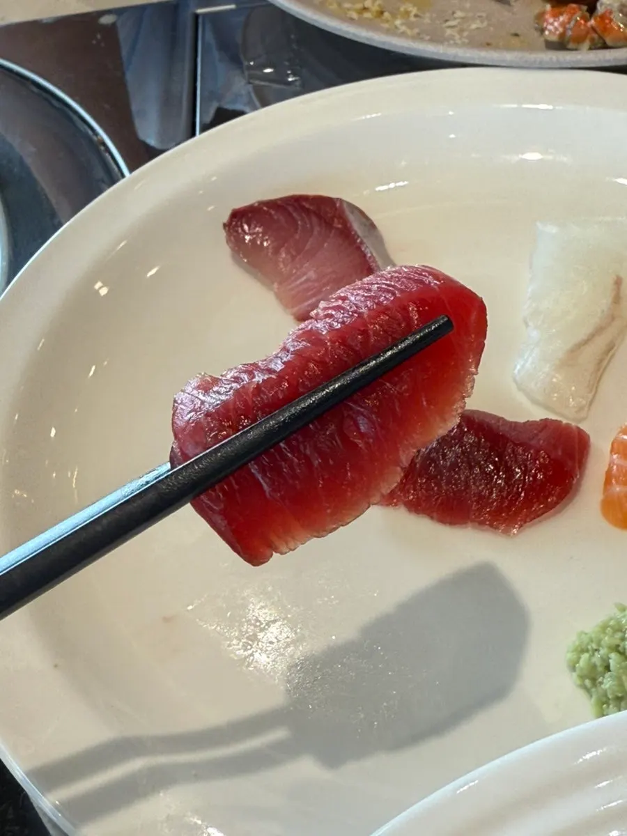 Plate of mixed sashimi varieties at Crab Yasijang