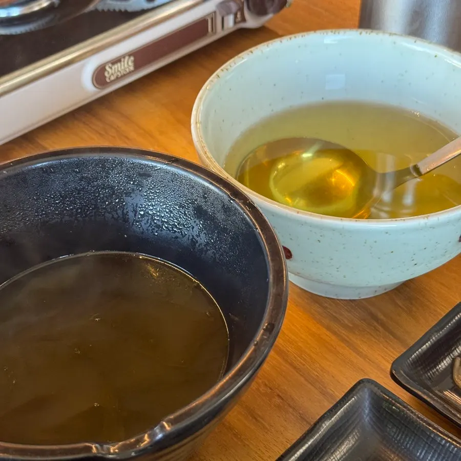 Basic side dishes and seaweed soup table setting