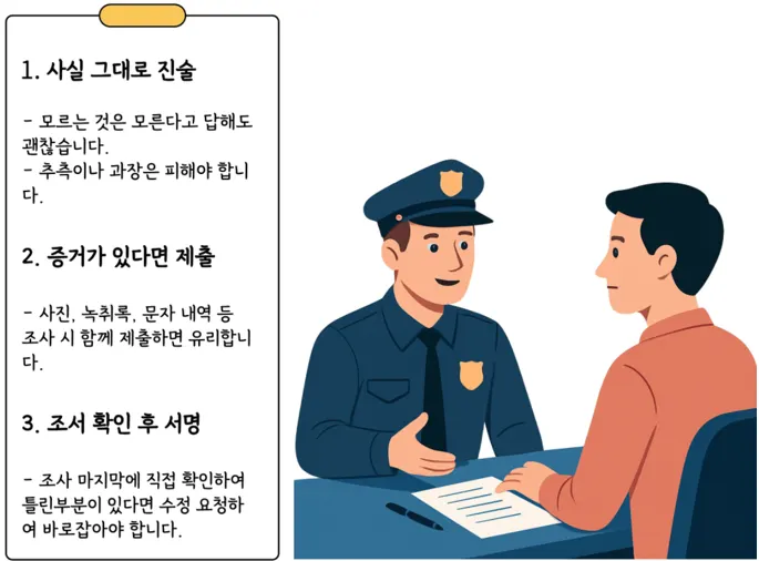 피해자 조사 시 동석과 보호 요청 관련 이미지