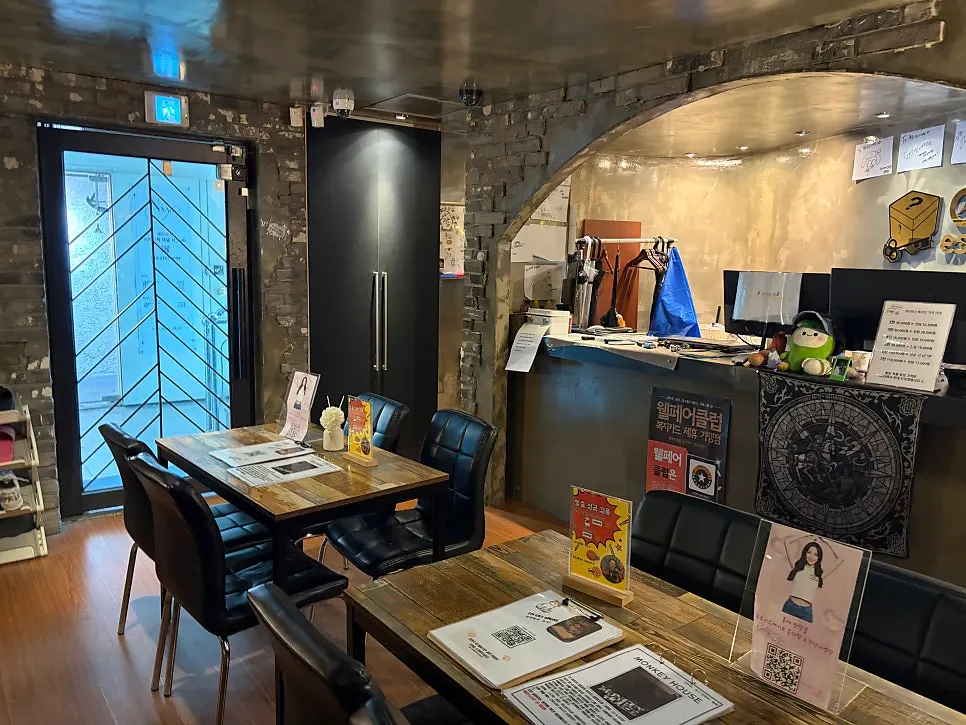 Waiting area before the escape room starts