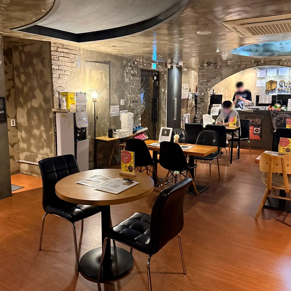 Interior view of the escape room waiting area