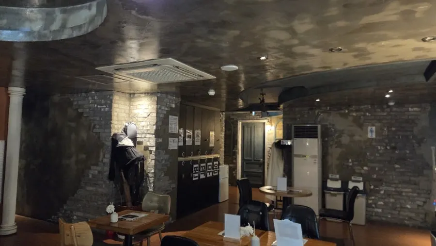 Dimly lit interior of Cube Escape Hongdae Branch