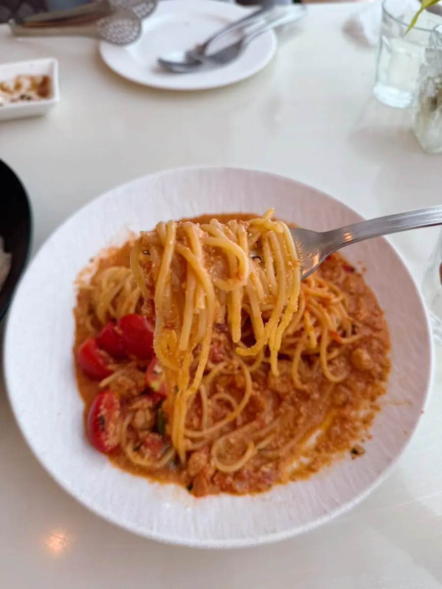 Bottarga rosé sauce spread over bread