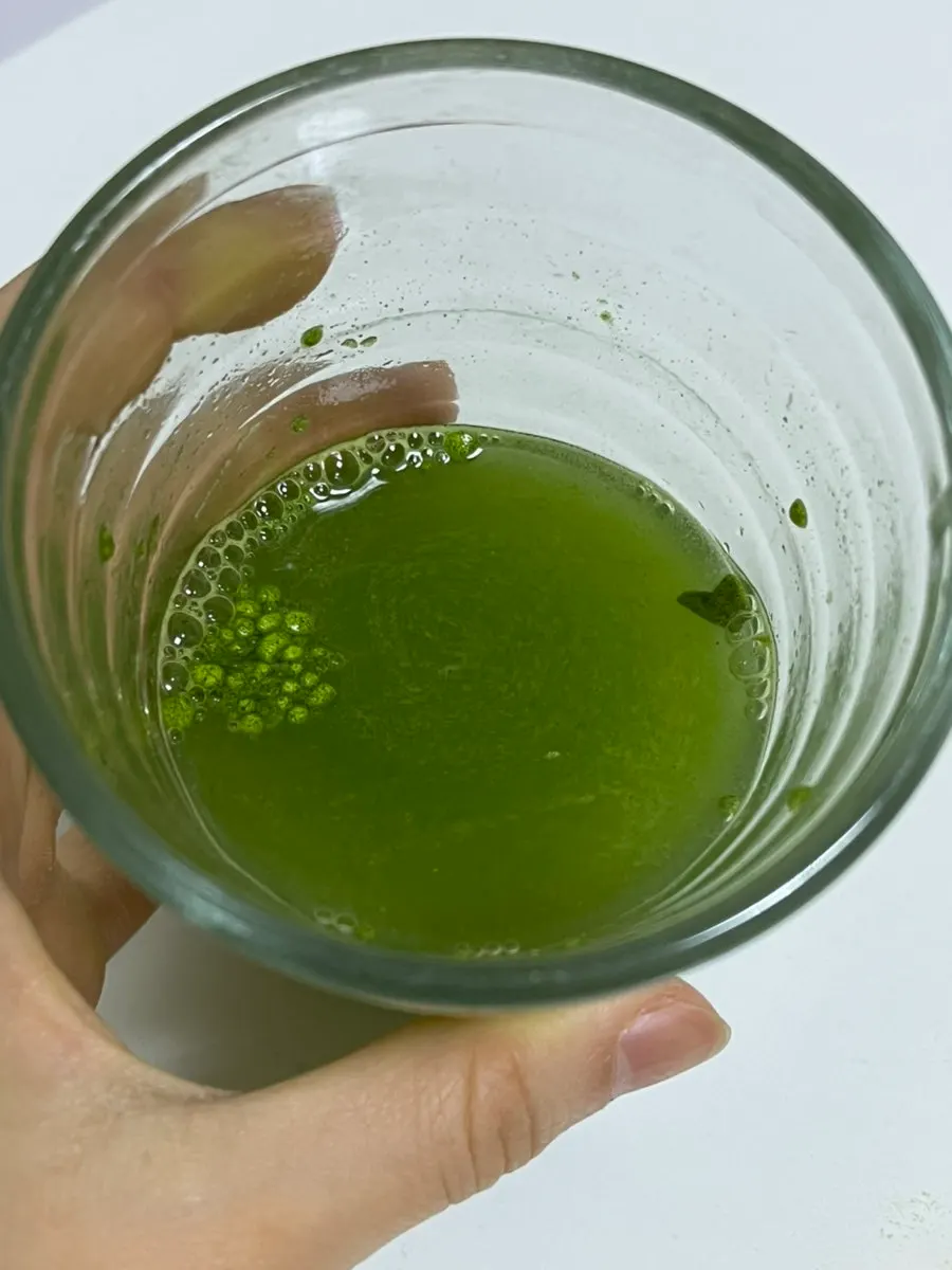 Curly Kale Flo drink mixed with water