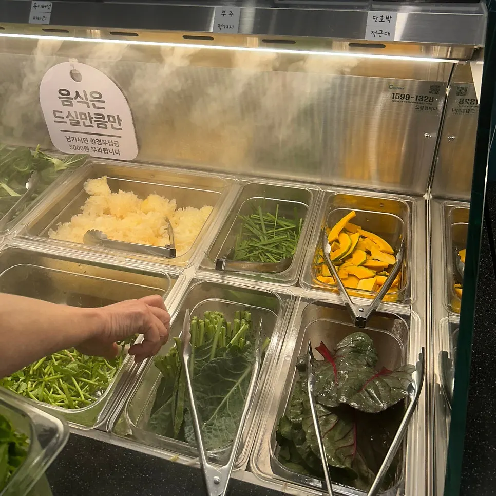 Bowl filled with vegetables including minari
